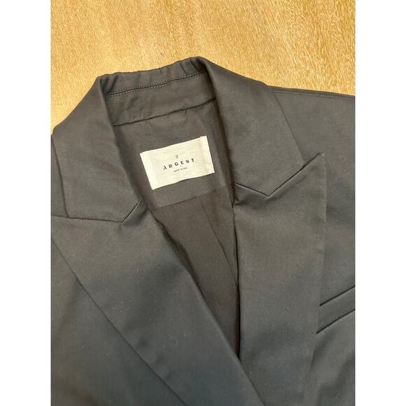 Argent Double Breasted Blazer Jacket BLACK Size 2 - Picture 5 of 10